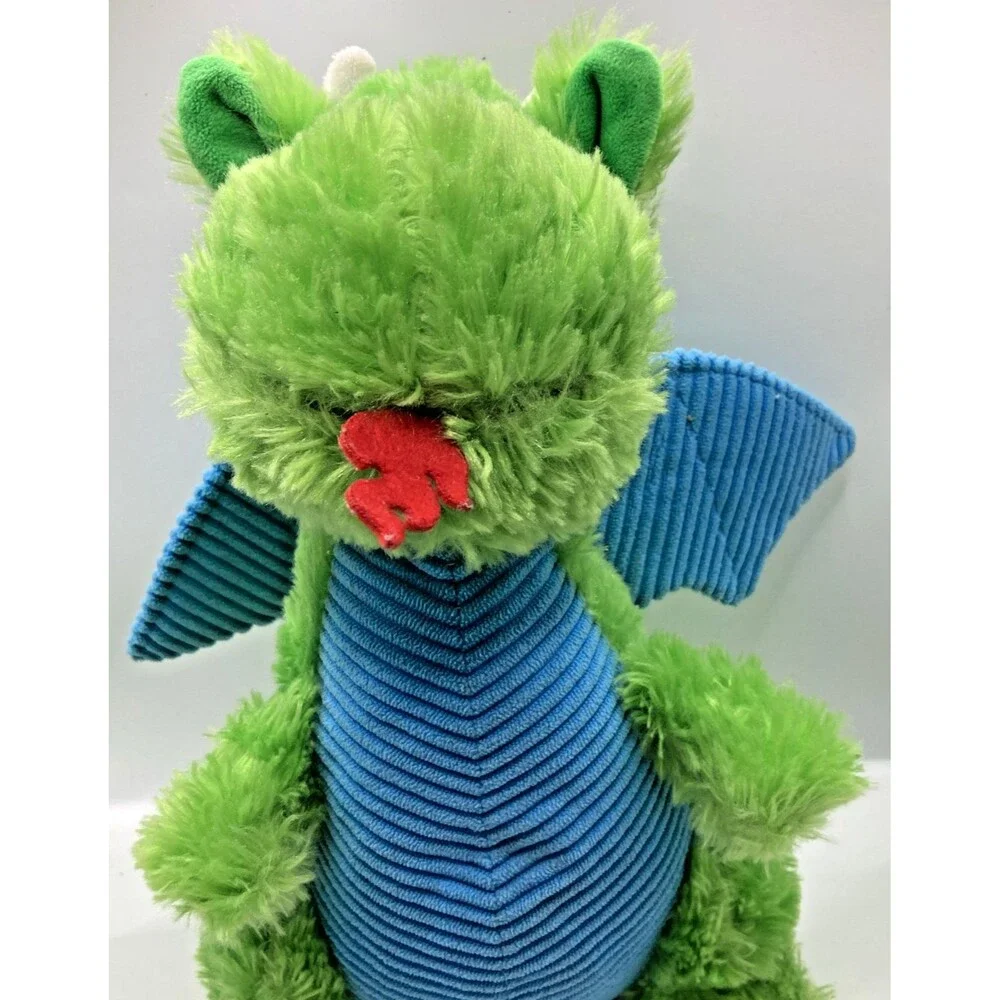 Green Blue Winged Dragon Plush Stuffed Animal 13 Inch Fantasy Toy Soft Plush